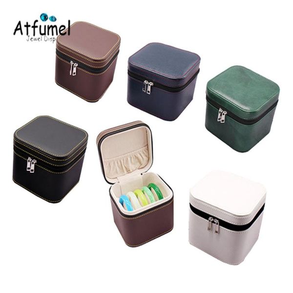 

jewelry pouches, bags pu bangle storage case 5slots jade organizer travel bag box bracelet chain display couner showcase, Pink;blue