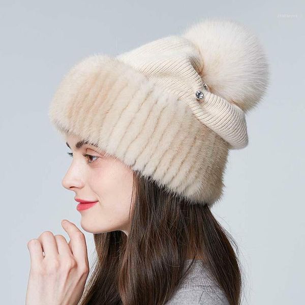 Gorro/caveira tampas de lã de malha para mulheres inverno grosso quente gorda desleixada fêmea com pom pom shaffs beanies1