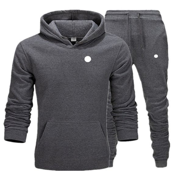 

men fashion sportswear hoodie and sweatshirts autumn winter jogger suit mens outdoor tracksuits set 2pcs ing, Gray
