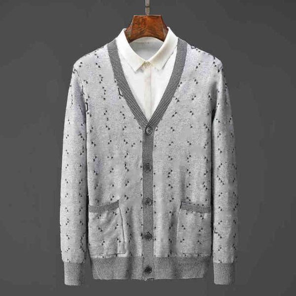 

clearance treatment brand knitting jacket sweater men s clothing designer casual tracksuit autumn and winter v-neck jackets coats letter log, White;black