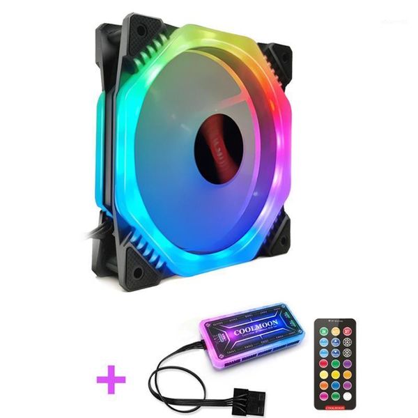 

coolmoon 120mm 6pin pc cooling fan multilayer backlight adjustable rgb light silent computer cooler cooling fan for cpu1