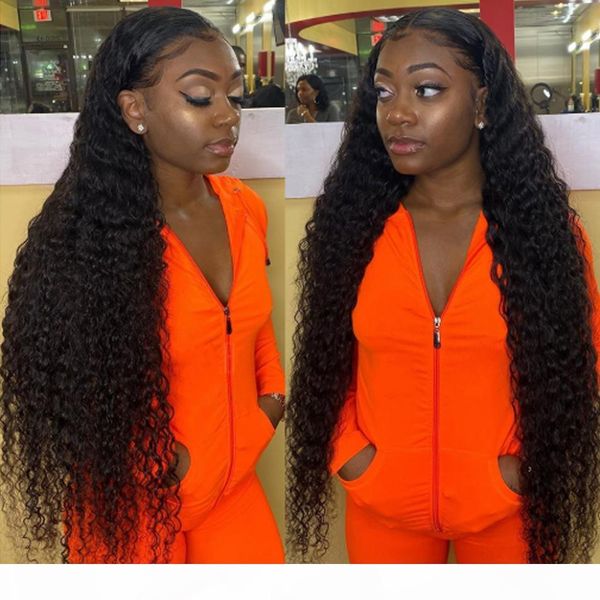 

brazilian kinky curly lace front human hair wigs 13x1 lace frontal hair wigs with baby hair pre plucked lace wigs straight body deep, Black