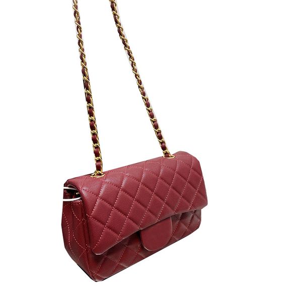 

22ss f/w luxe crossbody shoulder bags classic mini flap square genuine leather womens gold metal hardware caviar calfskin leather luxury des