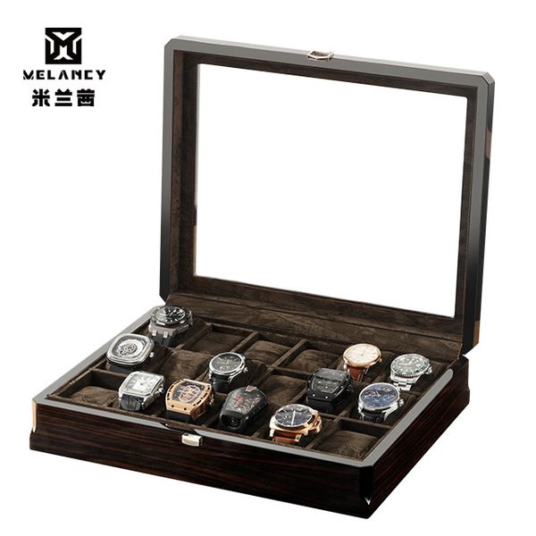 

luxury 18 watches slot display acrylic packing custom wooden watch box