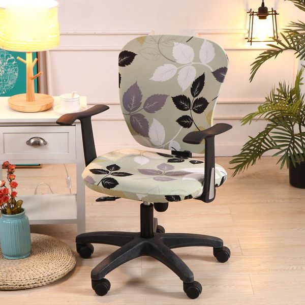

printed computer chair cover set elastic split chair cover home office hug-deals1