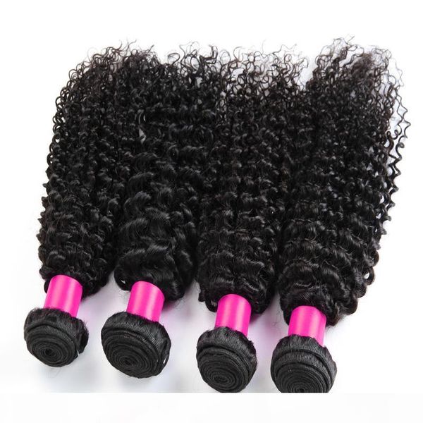

cambodian kinky curly hair extensions bundles 4pcs lot brazilian peruvian malaysian virgin remy hair human curly hair weaves, Black