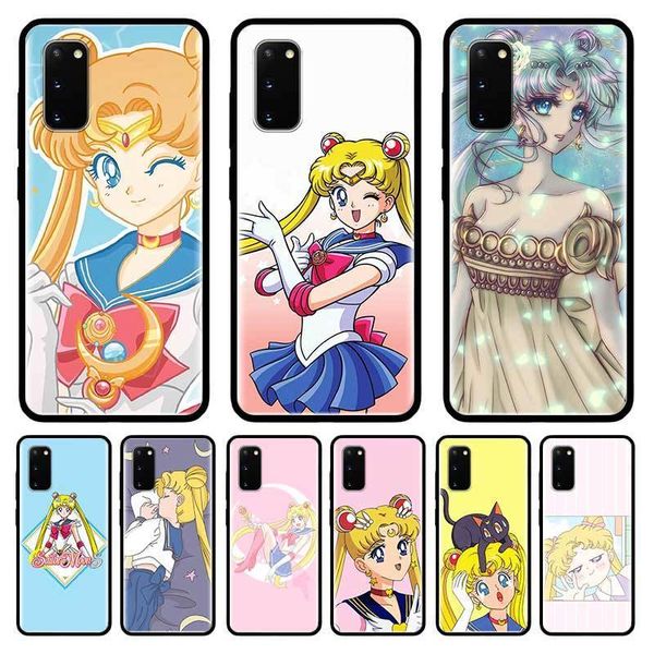 

sailor moon мультфильм чехол для samsung galaxy s10 s20 ультра s9 s8 plus s7 примечания 20-10 lite cubre черного tpu мобильного телефон кок