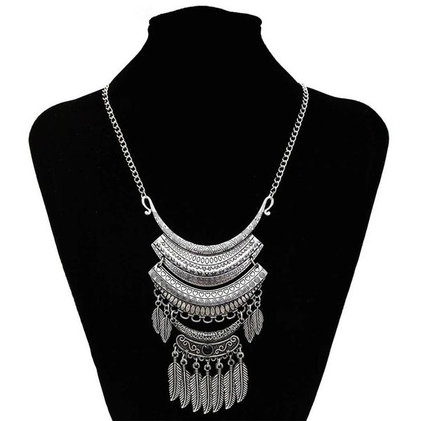 

sweater chain pendant necklace women's style long exaggerated jewelry silver accessories tibetan nepal