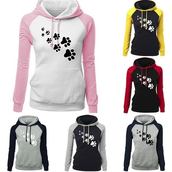 

women fashion plus size long sleeve print pocket hooded neck durable enough for your daily wearing gift y200610, Black