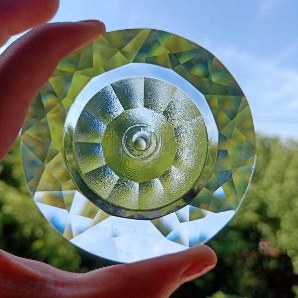 

80mm clear k9 crystal concave round shape chandelier crystals pendants suncatcher accessories crafts gift home garden decoration h bbyquu