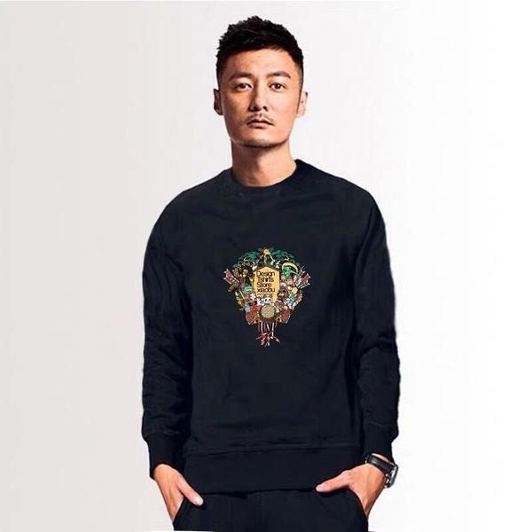 

ins fashion autumn / winter 2020 korean round neck sweater men's loose plush bf couple's long sleeve coat, Black