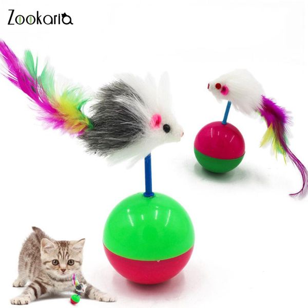 

cute durable pet cat toys mimi favorite fur mouse tumbler kitten cat toys plastic play balls for catch cats supplies