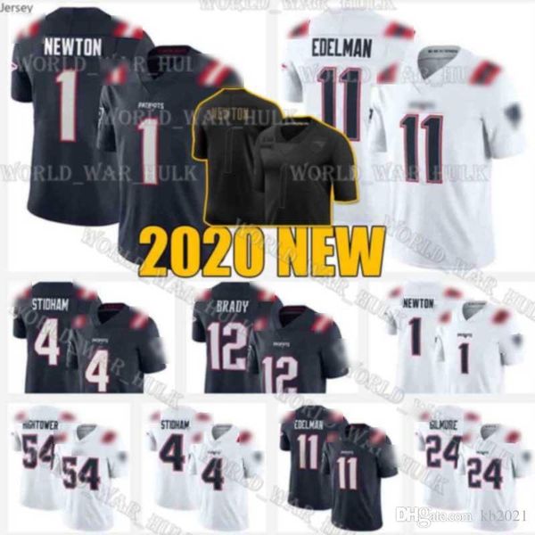 

new england patriots jerseys custom 1 cam newton 32 devin mccourty 50 chase winovich james white 26 sony michel edelman football, Black;red