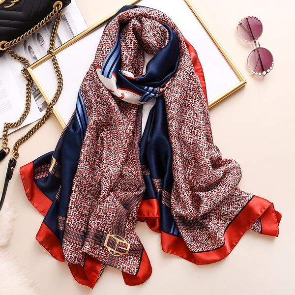 

scarves 2021 winter scarf shawl women fashion print bandana lady head warps foulard warm bufanda large hijab, Blue;gray