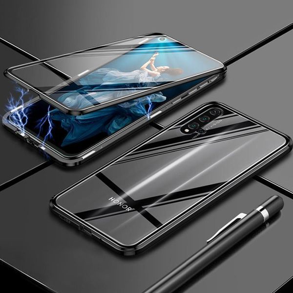 

magnetic case for huawei nova 5t 5 t case cover clear double side tempered glass cover shockproof hard bumper for honor h jlliph