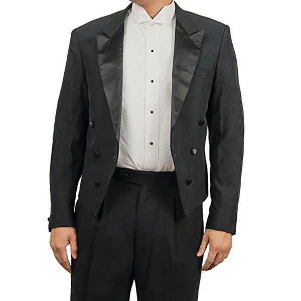 

men's suits & blazers black wedding groom tail coat two piece pants peaked lapel formal evening party men customes, White;black