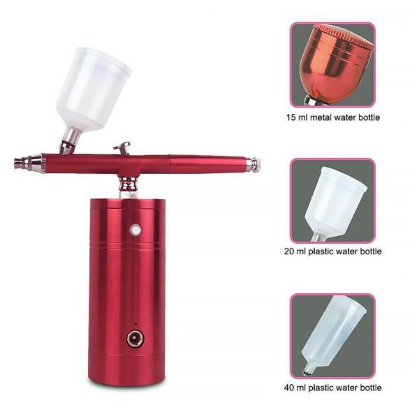

portable rechargeable mini air compressor kit air-brush paint spray gun airbrush for nail art tattoo craft cake fog mist sprayer1