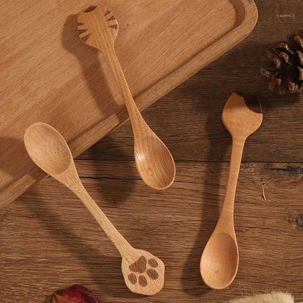 

cute cat wooden spoon bamboo kitchen cooking utensil chinese dinner soup spoon for creative tableware kitchen restaurant1