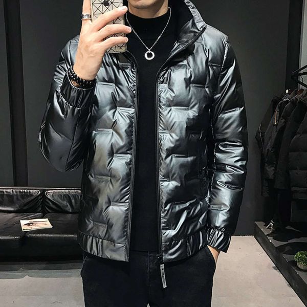 

2020 new men's white duck bright face autumn and winter down jacket, Black