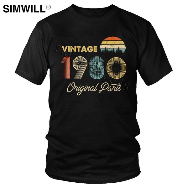 

vintage 1980 40 years old school made in 1980 40th birthday gift tee original parts short sleeve tshirt hooded sweatshirt hoodie men t shirt
