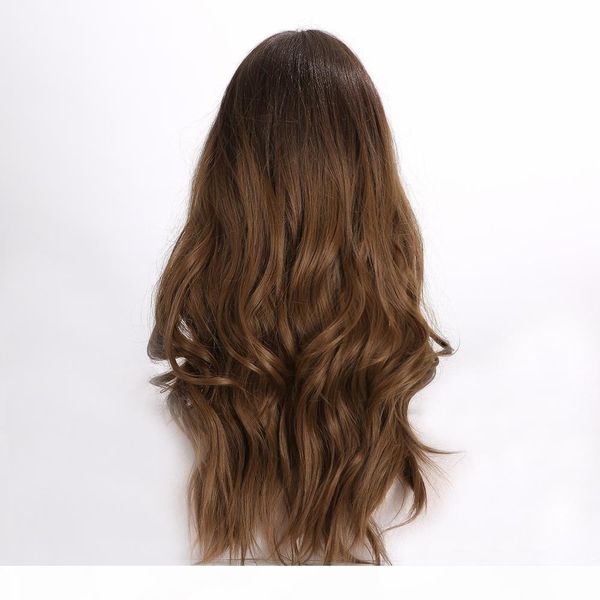 

qualitybrown wavy lace front synthetic wigs with baby hair long lace wigs for women high density heat resistant natural hair, Black