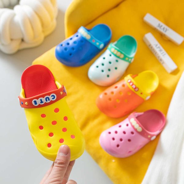 

antiskid boy's girl's summer spring hole autumn indoor cool slippers children's household sho, Black;red