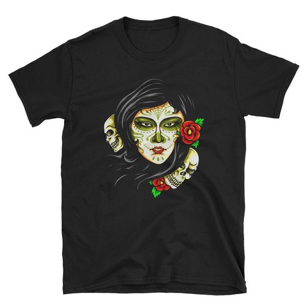 

sport 2019 new mens t shirts day of the dead goth punk tattoo art men's t-shirt 100% cotton brand new t-shirts