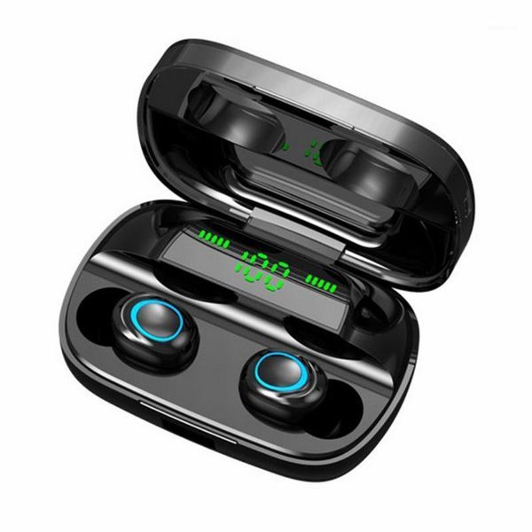 

s11 wireless earphone led power display with charging station 5.0 stereo sports earbuds sports headphones1