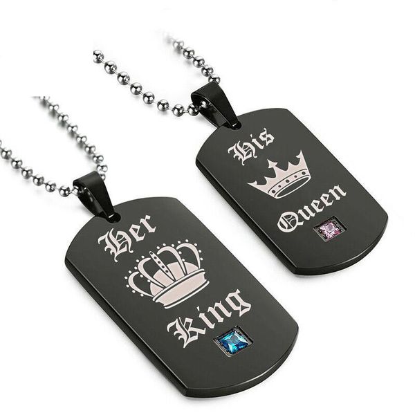 

queen black necklace stainless steel jewelry necklace men men, Silver