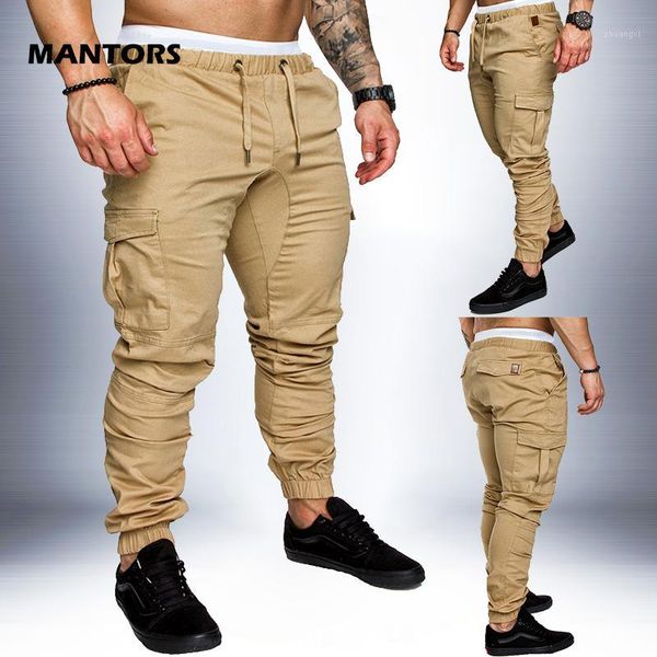 

solid men pants casual joggers pants 2019 male trousers spring autumn hip hop streetwear fashion multi-pockets sweatpants 4xl1, Black