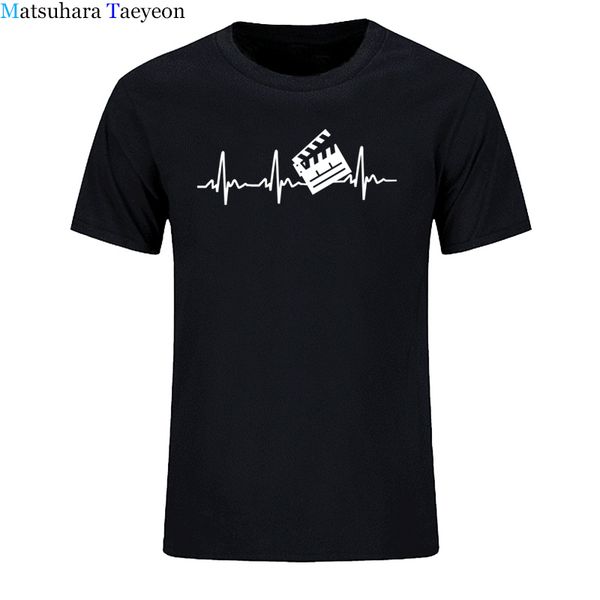 

new summer fashion film director short sleeve heartbeat clapperboard man tshirt camiseta sport hooded sweatshirt hoodie men t shirt