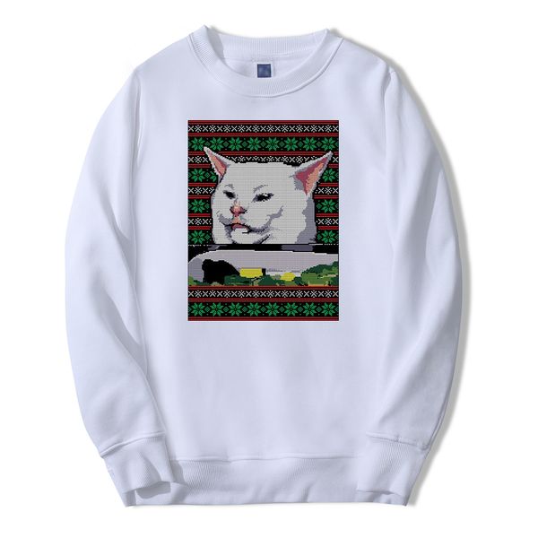 

animal cat funny sweatshirt hoodies men hip hop pullover fleece streetwear crewneck casual sweatshirts fashion winter sportswear, Black