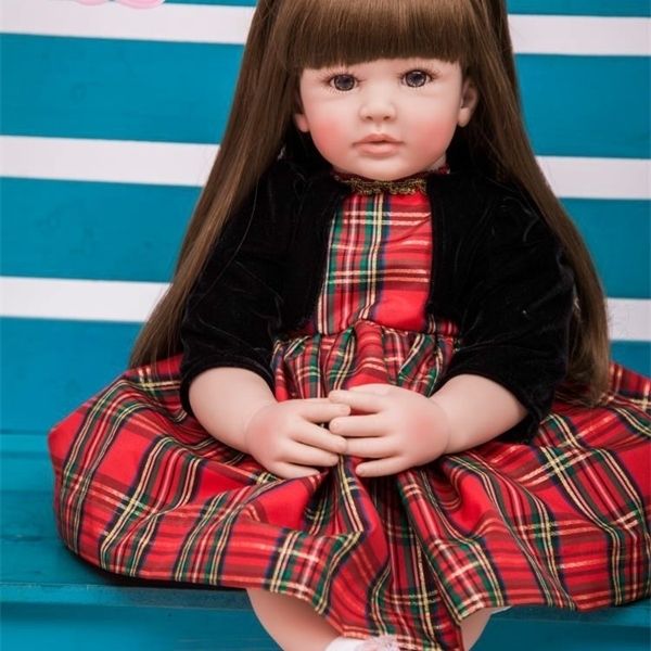 

60cm silicone reborn toddler toy 24" lifelike vinyl princess girl baby doll birthday gift play house toy 1011 1016
