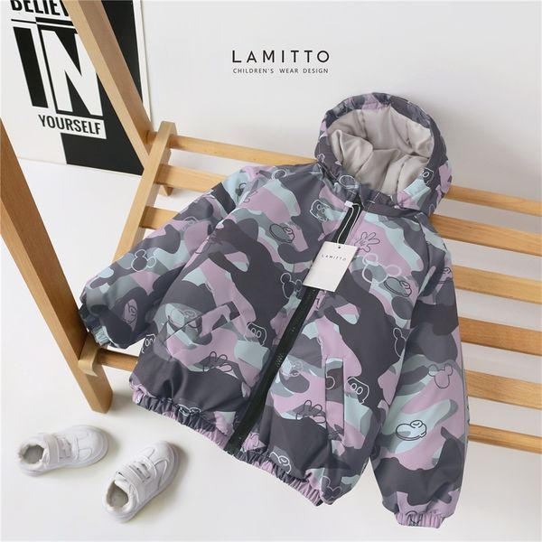 

tonytaobaby winter new boys and girls camouflage reflective cartoon hooded warm cotton padded clothes boys coats winter y200901, Blue;gray