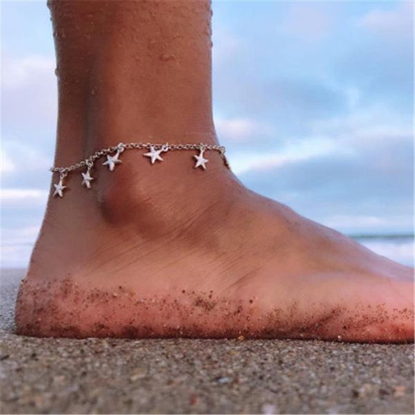 

s154 vintage gold цвет anklet женщины shell блестки бусины геометрическая браслет шарм bohemian лодыжке браслет boho foot jewelry z8 кпт jll, Red;blue