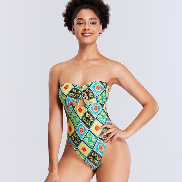 

women fashion printing one-piece bikini swimsuit, White;black