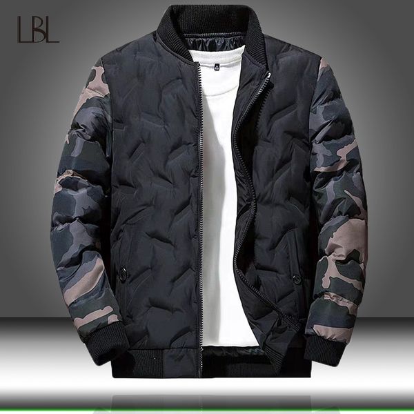 

winter jacket men 2020 fashion stand collar coat male casual parka jacket mens solid thick jackets and coats man slim fit parkas, Black