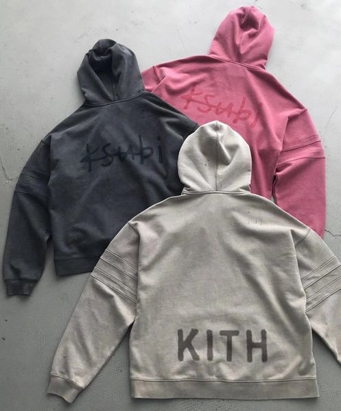 

2021 new heavy fabric hoodie 20ss men women kith print hoodies vintage hole pullovers thick material autumn winter sweatshirts g3ed, Black