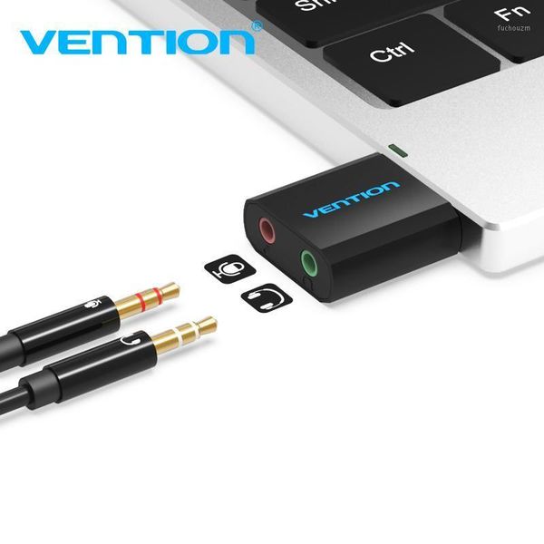 

vention usb sound card usb audio interface external 3.5mm microphone audio adapter sound card for lapps4 headset1