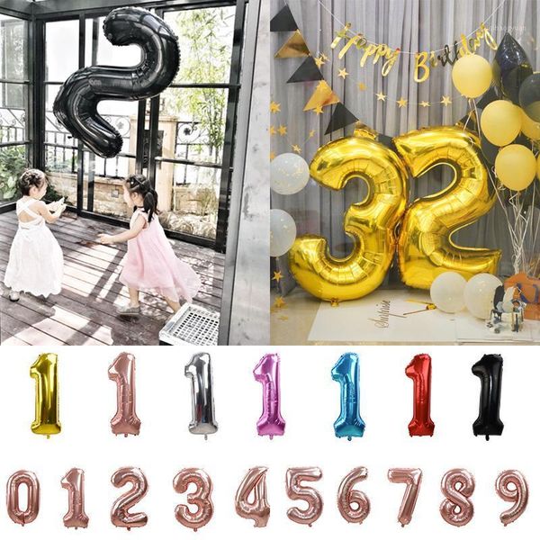

40inch number balloon blue black red gold silve number foil balloon baby shower happy birthday party wedding balloons decoration1