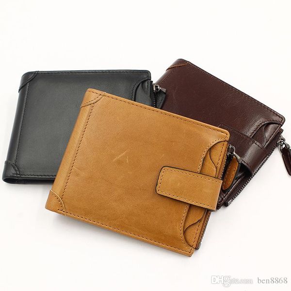 

2017 purse leather selling genuine clutch brand men short wallet quality cowhide bank design card bag money holer tolkb