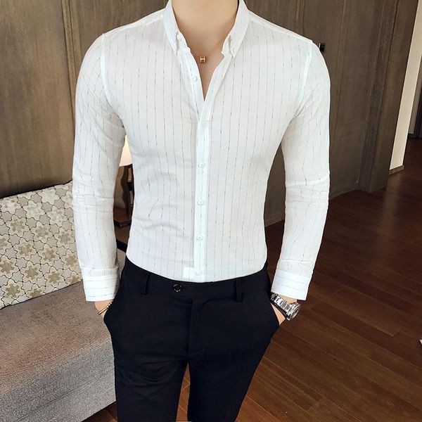 

contracted stripe of new fund of 2021 autumn winters a238-1 - cs28p60 long-sleeved men shirt, White;black