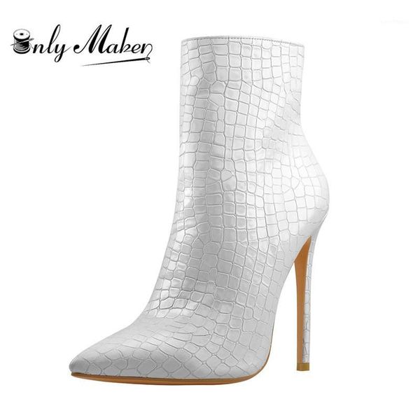 

boots onlymaker women's 12cm high ankle for women pointed toe zipper closure dress party stone pattern mesh heels booties1, Black