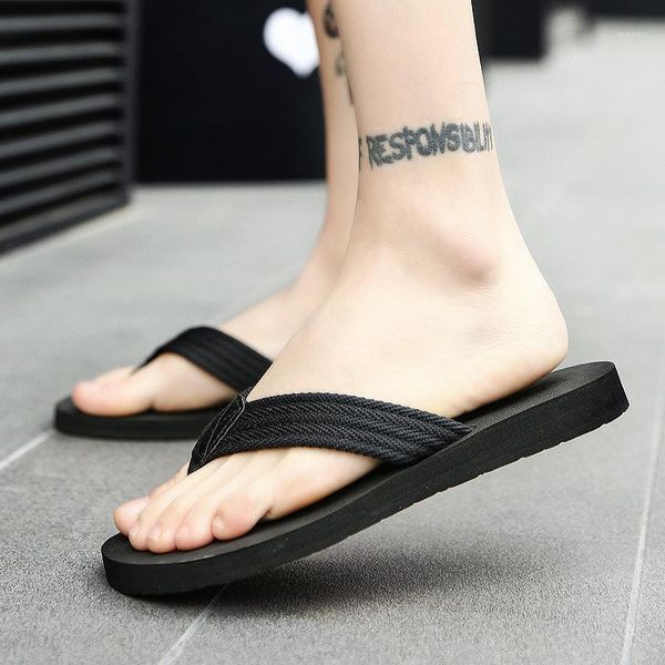 

2020 summer men's beach flip flops men's slippers antiskid clip foot beach slippers sandals plus size 38-481, Black