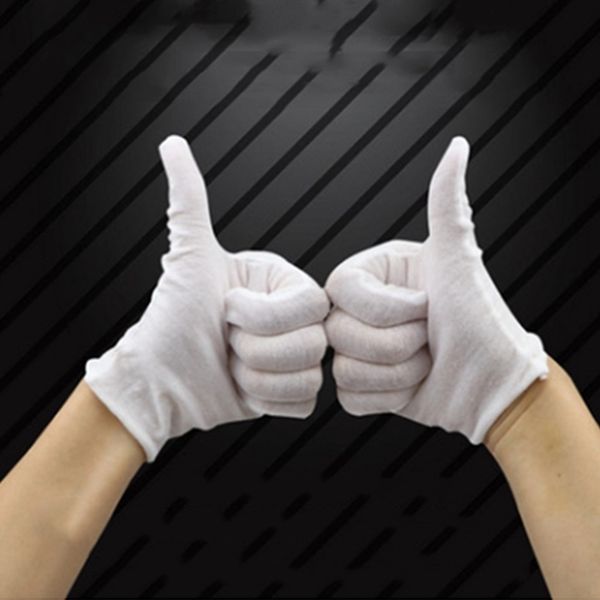 

12 pairs white anti-sweat etiquette quality inspection cotton gloves liners moisturising waiter butler beauty magician qdd1094, Blue;gray