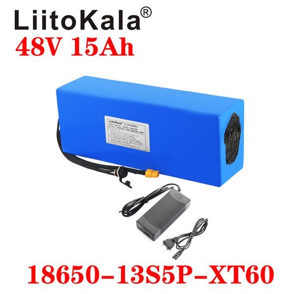 

liitokala 48v 15ah battery pack 1000w electric bicycle batteries 54.8v lithium ion cells 30a bms and 2a charger