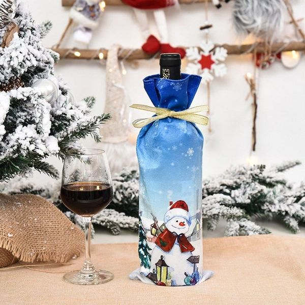 

2020 new christmas wine bottle covers red wine set christmas wine bottle decoration creative gift bag