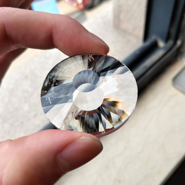 

2pcs new ufo suncatcher center solid clear glass chandelier crystal prism pendant diy lamp part ornament party garland 1 hole 40mm h jllddc