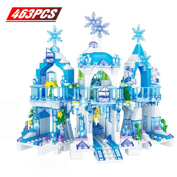 

princess snow queen ice castle snow figures building blocks toy creator friends city bricks toys for children 1008 1020
