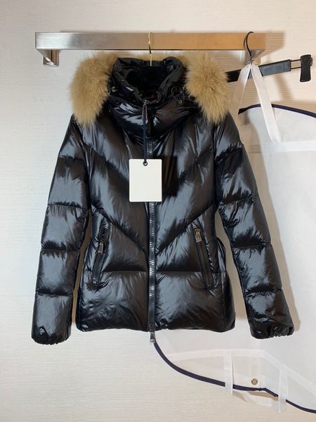 

2020 new fox feather collar belt shows thin short down jacket hat feather collar detachable belt not detachable, Black